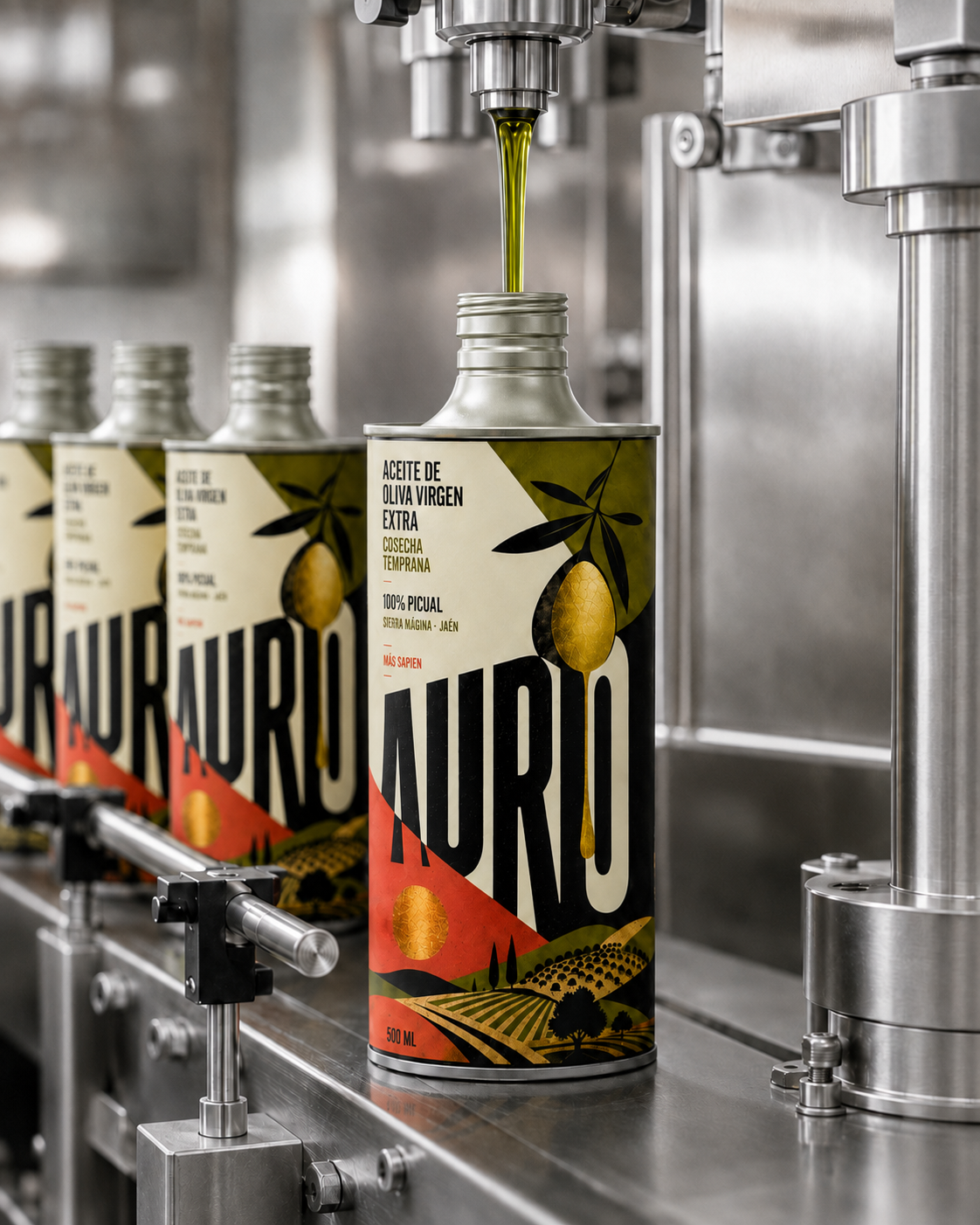 Envasado del aceite en la lata